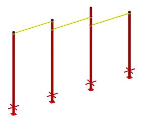 Турник тройной